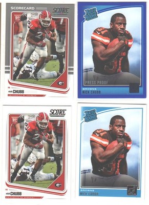 Nick Chubb Rookie RC Pick Your Favorite (Drop Down) 2018 Donruss Blue Press Pass
