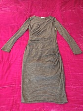 WHISTLES lightweight wool blend stretch dress, lined, zip, size uk 10