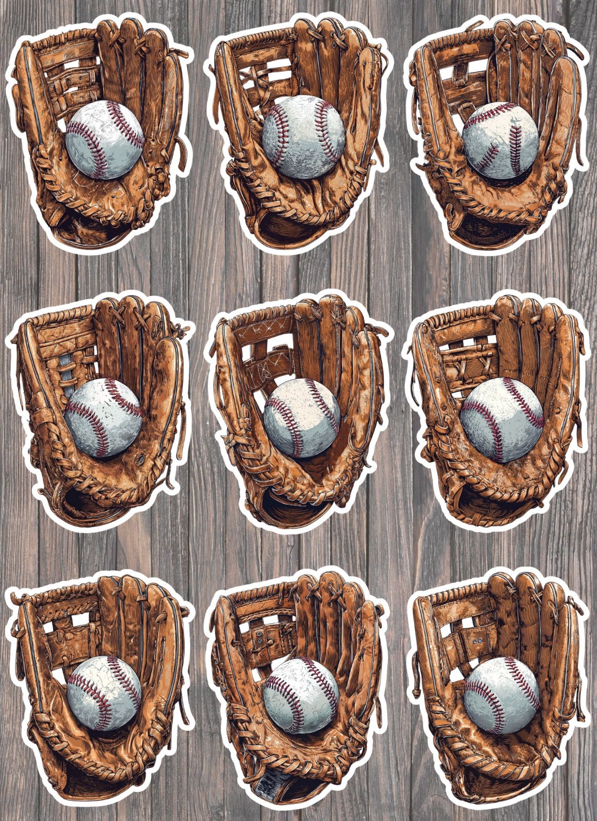Baseball Glove Die Cut Vinyl Stickers Scrapbooking Laptop Wa