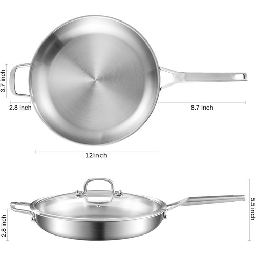 Dreilagige Edelstahlpfanne Induktionsfest Ergonomischer Griff Spülmaschinenfest - Bild 42 von 59