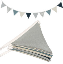 Boys Room Playroom Decor, Blue Pennant Banner Flags 5.5Ft, Nursery Baby Girls Bo
