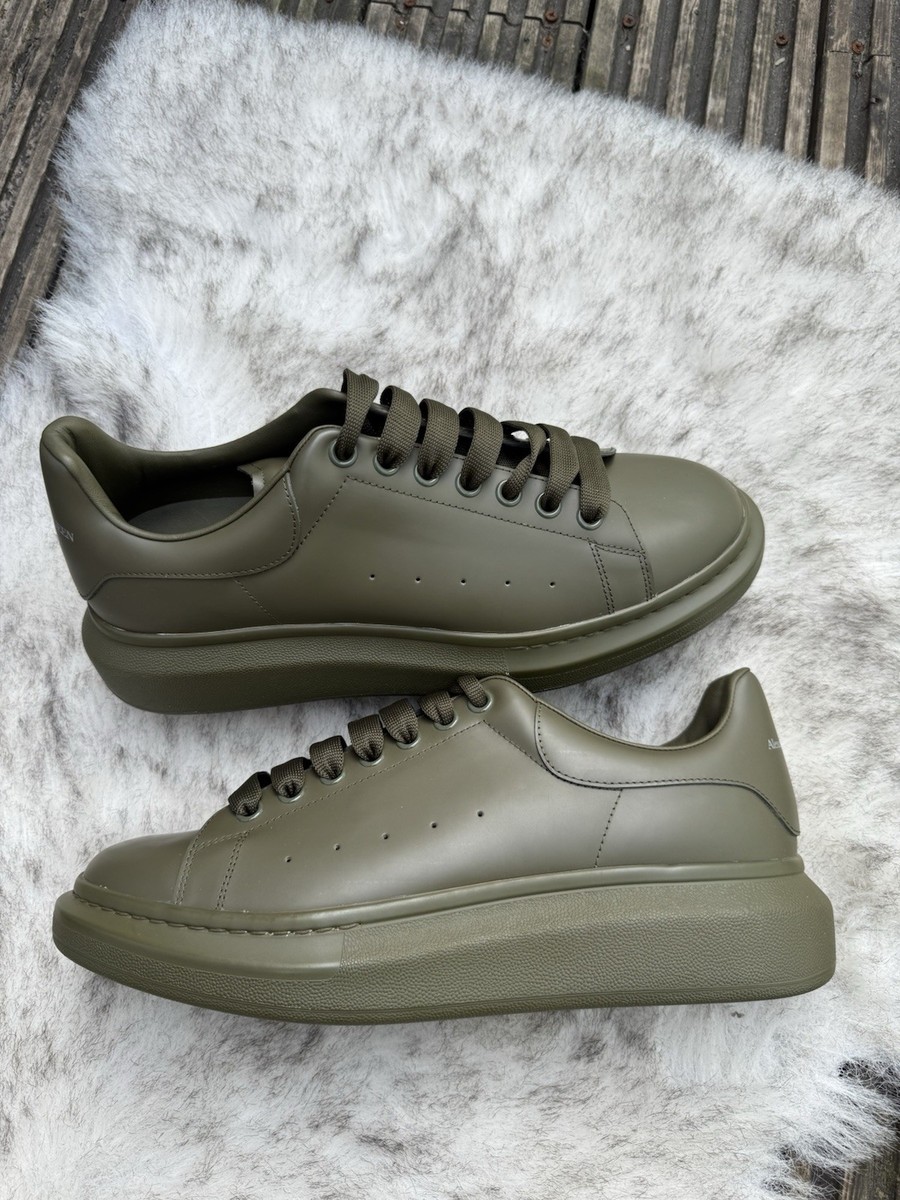 Alexander McQueen Oversized Leather | Khaki Green| Size UK10 US11