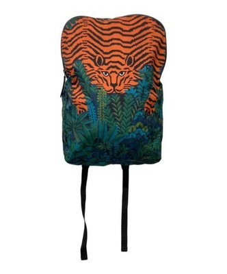 Caspian Tiger Pattern Blue Backpack INOUI EDITIONS