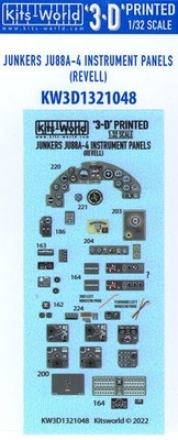 Kits World Decals 1/32 3D Decals JUNKERS Ju-88A-4 INSTRUMENT PANEL SET Revell