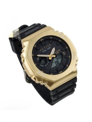 Activa Recon X Invicta Duel Time Digital Watch- Unisex, 45.5mm Gold Black