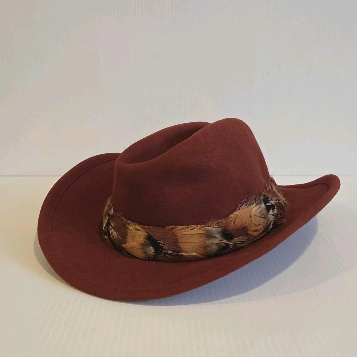 Lot of 4 Vtg Women Hats 40s 50s 100% Wool Fedora Cloche Beret Rattan Pancake Felt Hats for Women Women main image 2