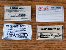 Rjkstamps VINTAGE  PHARMACY DRUG STORE Labels...