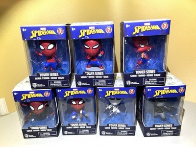 YuMe Beast Kingdom Marvel Spider-Man Tower Series Figures Set. Complete 7. NIB. 