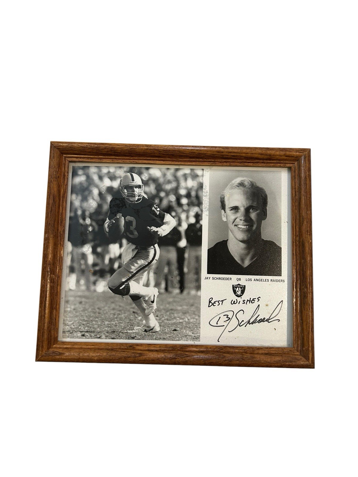 Jay Schroeder Signed Los Angeles Raiders Framed Photo Autograph #13 NFL