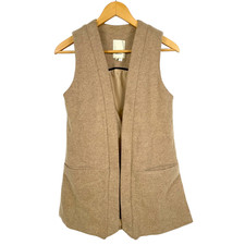 Anthropologie Elevenses Women's Wool Blend Vest XS Beige Made in USA Western