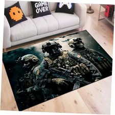 Shooting Game Rug Teen Boys Carpet with Battle Games Element Decoration Mat,