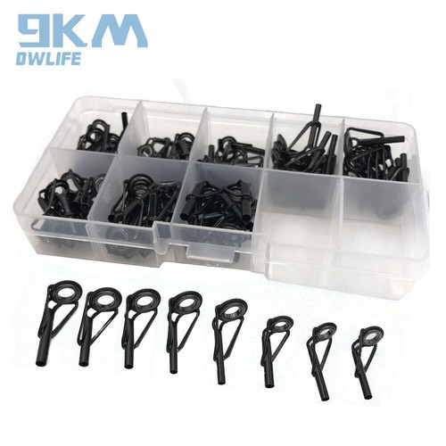 80Pcs Fishing Rod Parts Tip Tops Repair Guides Sea Fishing 8 Sizes with Box - 第 2/6 張圖片