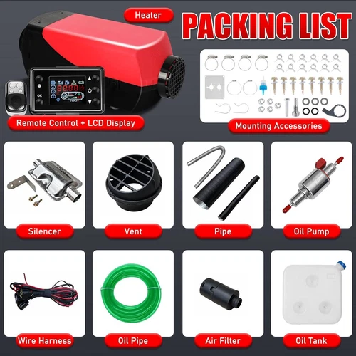 12V 5KW Standheizung Diesel Lufterhitzer LCD Schalter Arbeitstemperatur Heizung - Bild 2 von 12