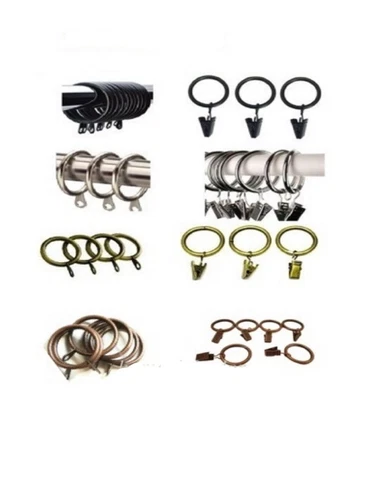Strong Metal Curtain Rings Hook with Eye SILVER Brass Gold Black, 30mm 38mm 45mm