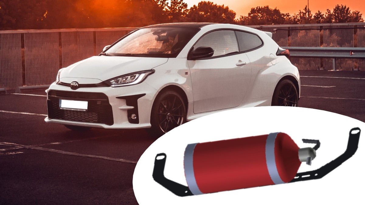 Support D'extincteur Pour Toyota Yaris GR Facelift 2024 - Marque F4 Fabrication