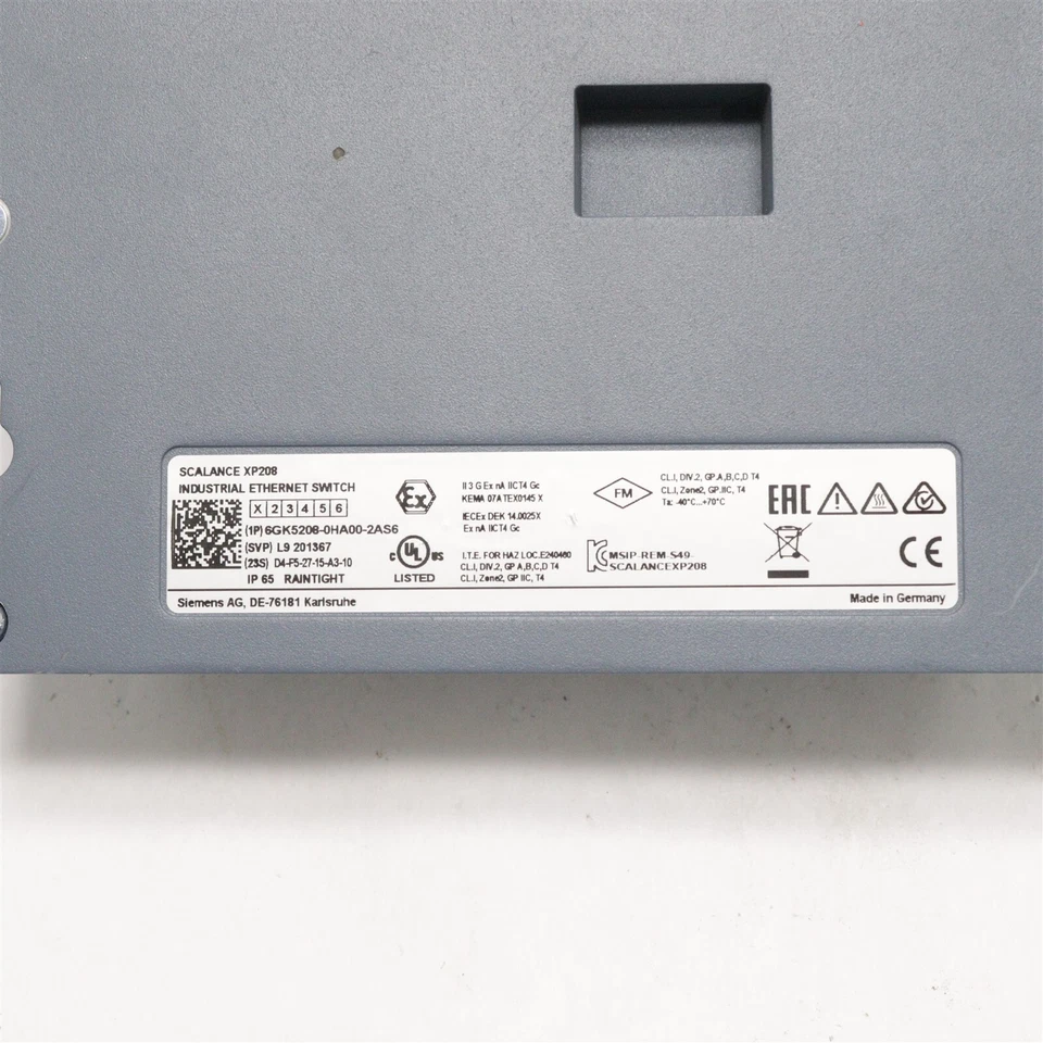 SIEMENS MANAGED IE SWITCH SCALANCE XP208 24V M12 6GK5208-0HA00-2AS6 - Image 3 of 3