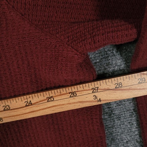 Brooks Brothers Sweater Mens 2XL Red Henley Neck Knit Blade Collar Wool Blend - Picture 6 of 9