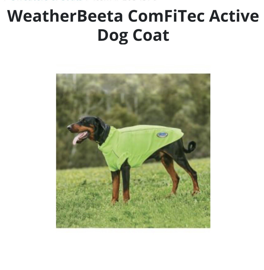 WeatherBeeta ComFiTec Active Dog Coat Yellow 32”/80cm NWT eBay