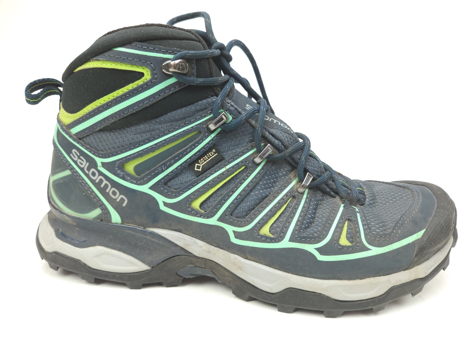 SALOMON Stivali da donna blu Gore Tex Ultra 2 Mid GTX taglia 8 5 impermeabili escursionismo