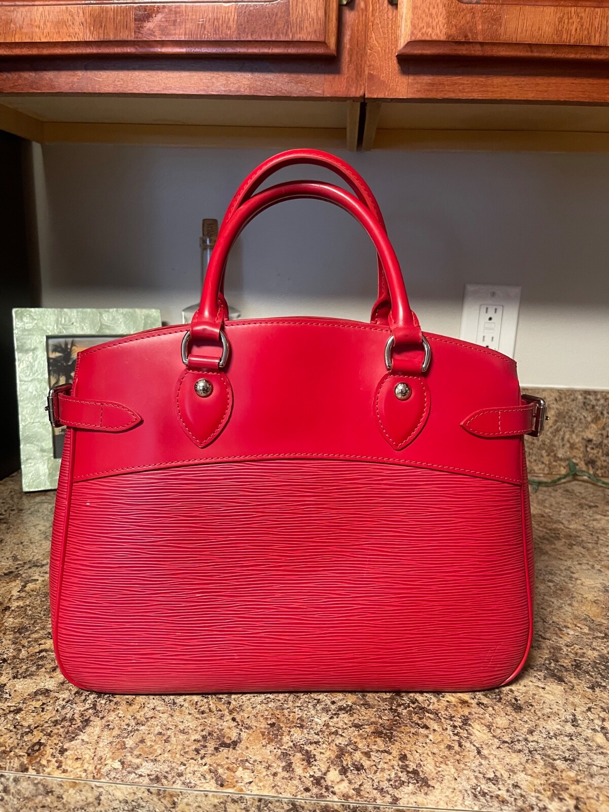Louis Vuitton Passy Tote PM Red Leather