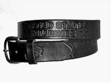 United States Marines Work Casual Military Leather Belt w Buckle