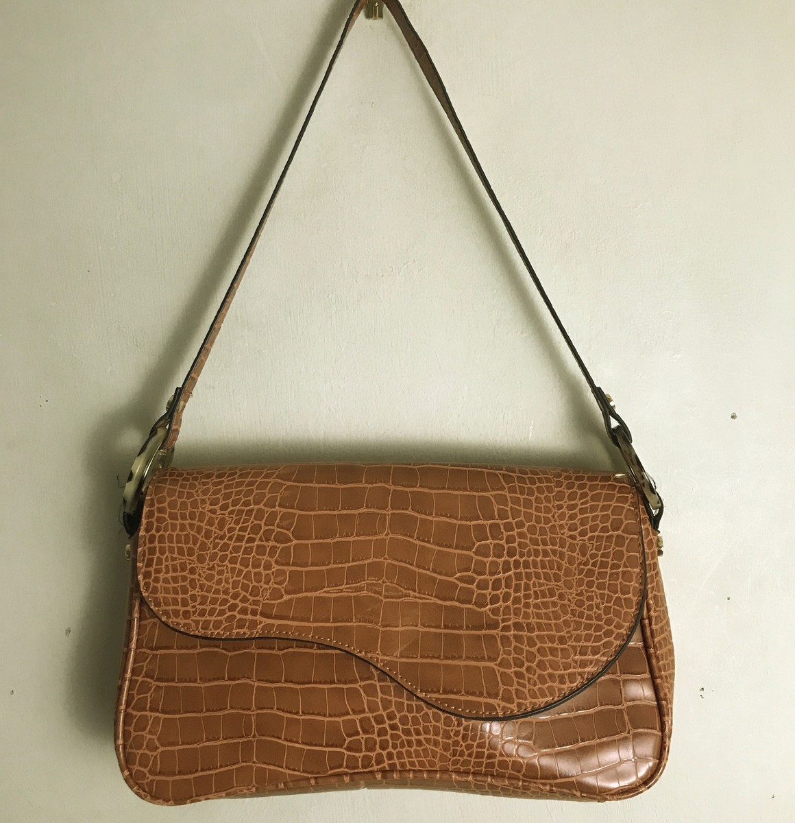 Topshop Tan Croc shoulder bag Remi