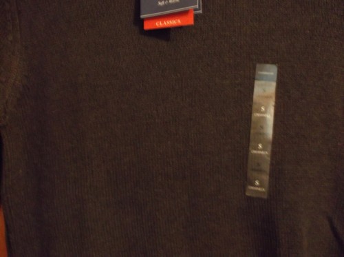 NEW MEN'S "CROFT & BARROW" CREW NECK DK BROWN SWEATER COTTON.BLEND.SIZE..SMALL - Picture 3 of 3