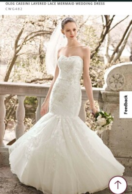 chinese dress ladies White One Bridal Lily Size 12 Lace Mermaid Wedding Dress Off The Shoulder Long