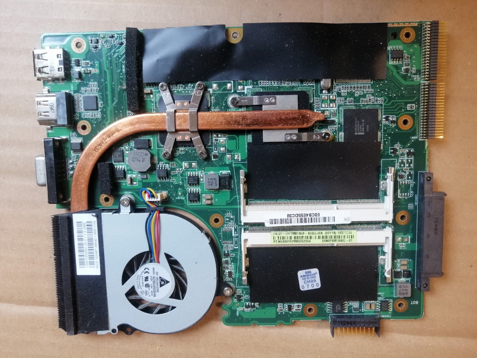 Asus UL30A Laptop Motherboard with Intel U7300 CPU and Cooler Power Board 60-NWTMB1A00-A02-image