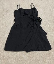 Zara Sz S Black Wrap Romper with Front Keyhole
