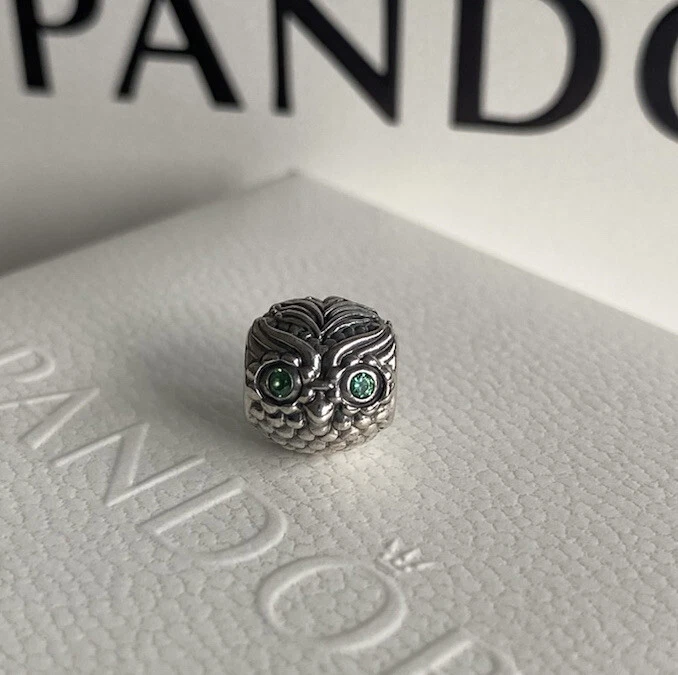 Pandora owl charm with hotsell green eyes