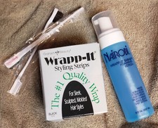 Nairobi Wrapp-it Beauty Bundle: Shine Foam Lotion, Style Strips  Edging Brushes