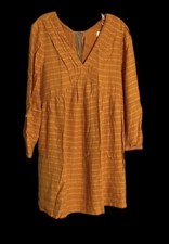 Maeve- Pintucked Collar Mini Dress-Women’s Size: Small-Color: Gold-NEW!!