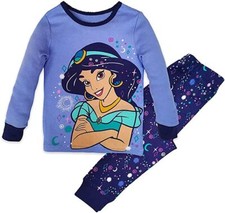 Disney Store Princess Jasmine 2PC Tight Fit Long Sleeve Pajama Set Girl Size 6 7