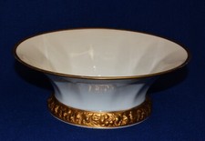 Atq 1925 Rosenthal Mano Dipinto Oro Fruits Ornato Base 22.2cmd Centrotavola Bowl