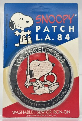 Snoopy Peanuts Rings Gymnastics 1984 Los Angeles Olympics Iron On Sew On Patch