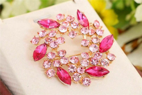 Broche de boda estrás joyería disfraz nupcial prendedor mujer flor perla ramo - Imagen 13 de 48
