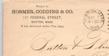 1895 Hosmer Codding & Co Boston MA Advertising Cover