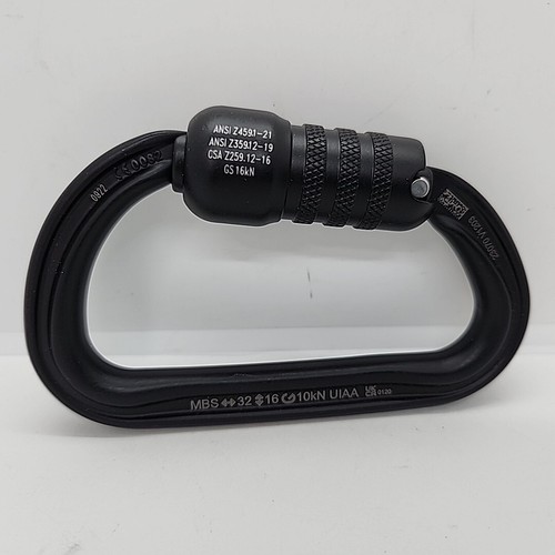 NEW Lot of 2 Petzl BMD Triact-Lock U Carabiner Black