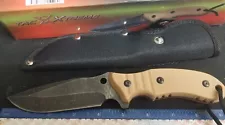 TAC XTREME TX-059T Tactical Fixed Blade Knife, Nylon Sheath "