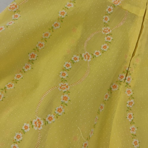 Vintage Handmade Girl's Dress Yellow Floral Print Cottagecore Prairie 4/5 - Picture 6 of 7