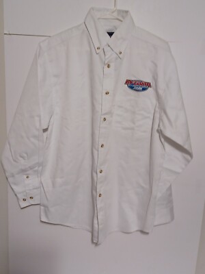 Blue Generation Men's McGrath Button Down Shirt  White Size Medium Stain Release
