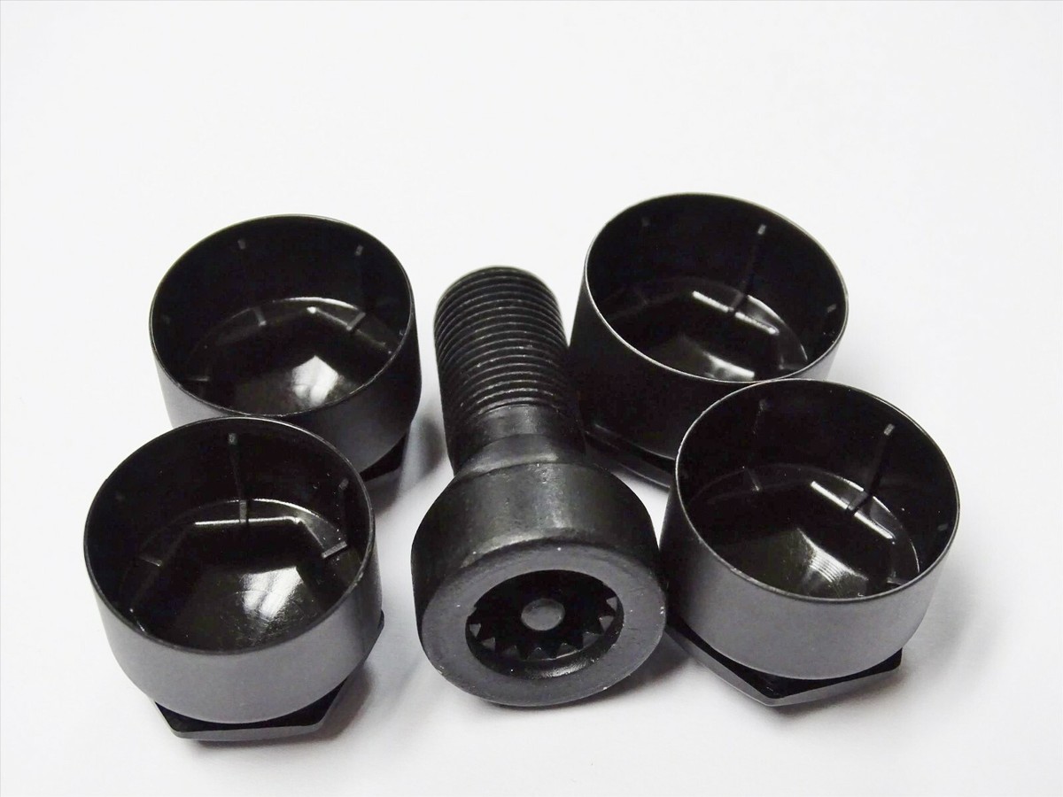 Partsdealers 4x Glossy Black Wheel Nut Covers - 23mm Locking Bolt Caps For Newer BMW Alloy Wheels