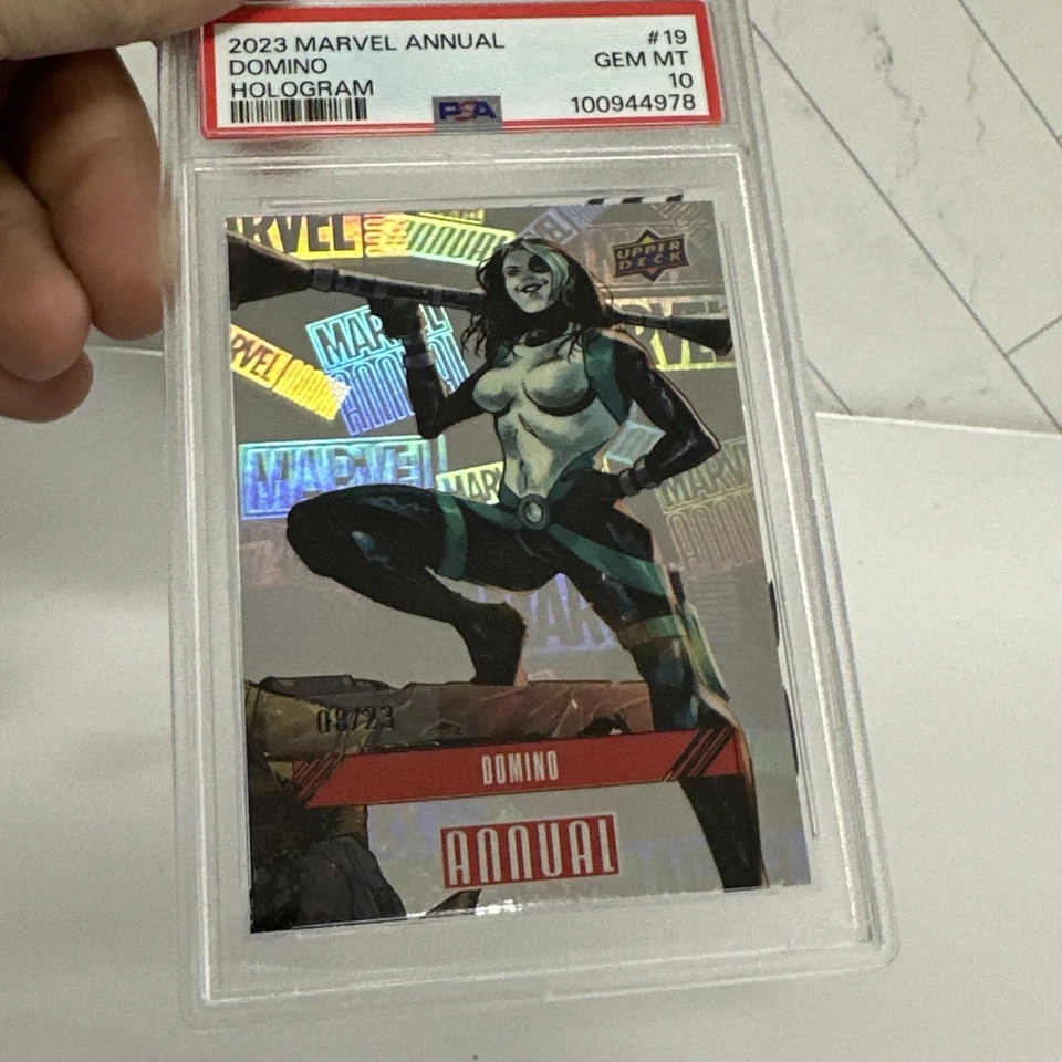 2023-2024 UPPER DECK MARVEL ANNUAL 19 DOMINO HOLOGRAM 08/23 PSA 10 - Image 3 of 4