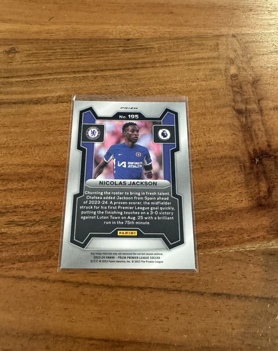 Nicolas Jackson 2023-24 Panini Prizm Premier EPL Red Mosaic Prizm NRMT+  Chelsea