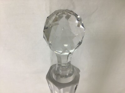 AA94 Vintage 20th Century Engraved Crystal Cut Decanter - Set of 1