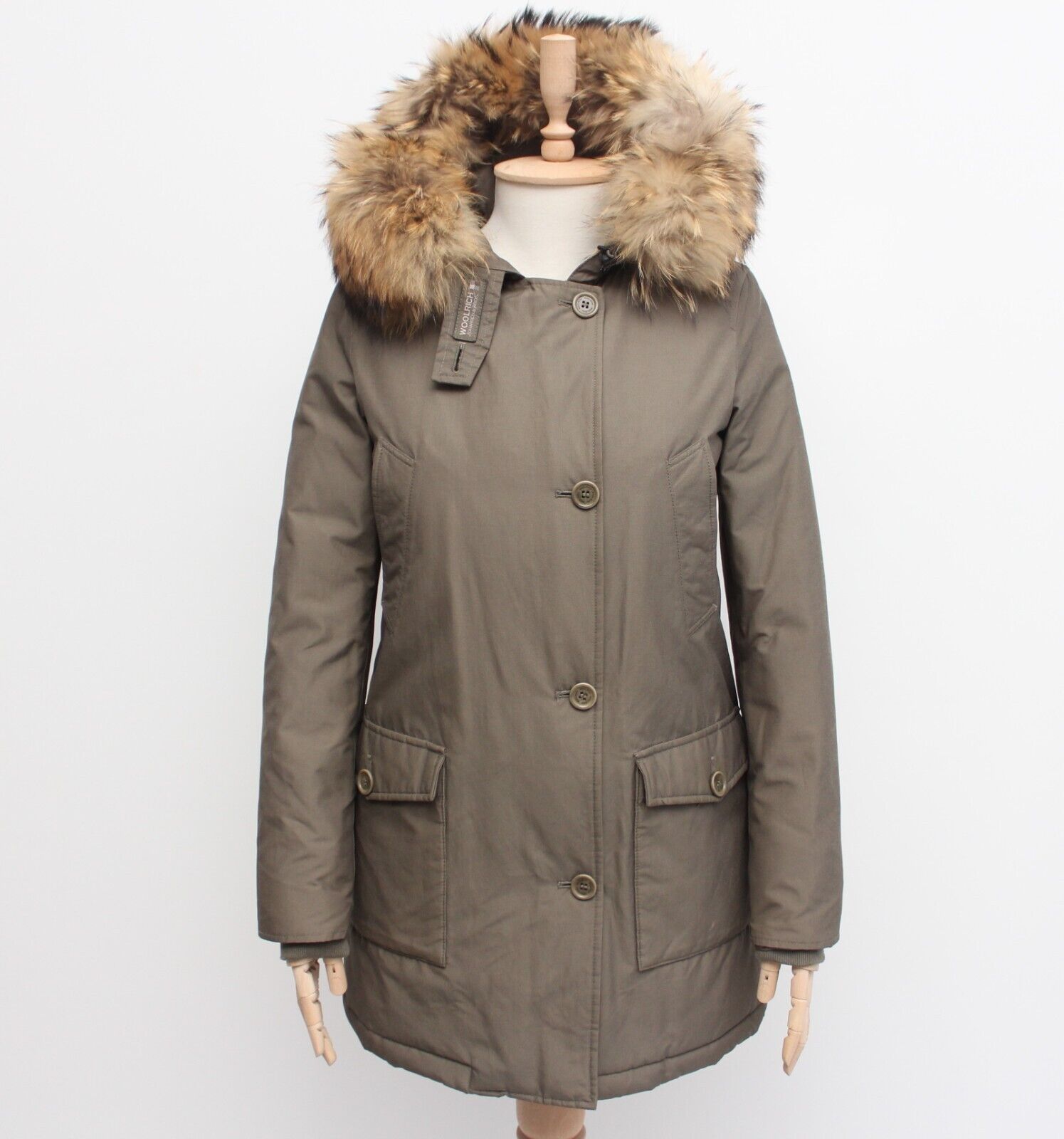 Women's WOOLRICH Arctic Parka Down Jacket Coat Long Real Fur Trim Ramar XS | eBay