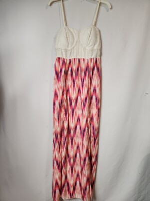white christmas dresses No Boundaries Fuchsia Burst Chevron Crochet Dress- Size S (sold out online)