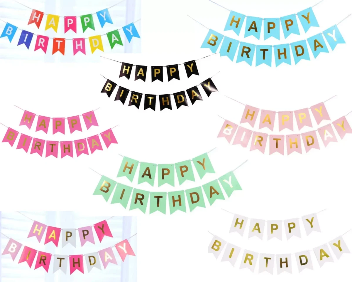 GLASNES Happy Birthday Banner - Dark Green Party Decor For Kids, Adults, Indoor Or Outdoor
