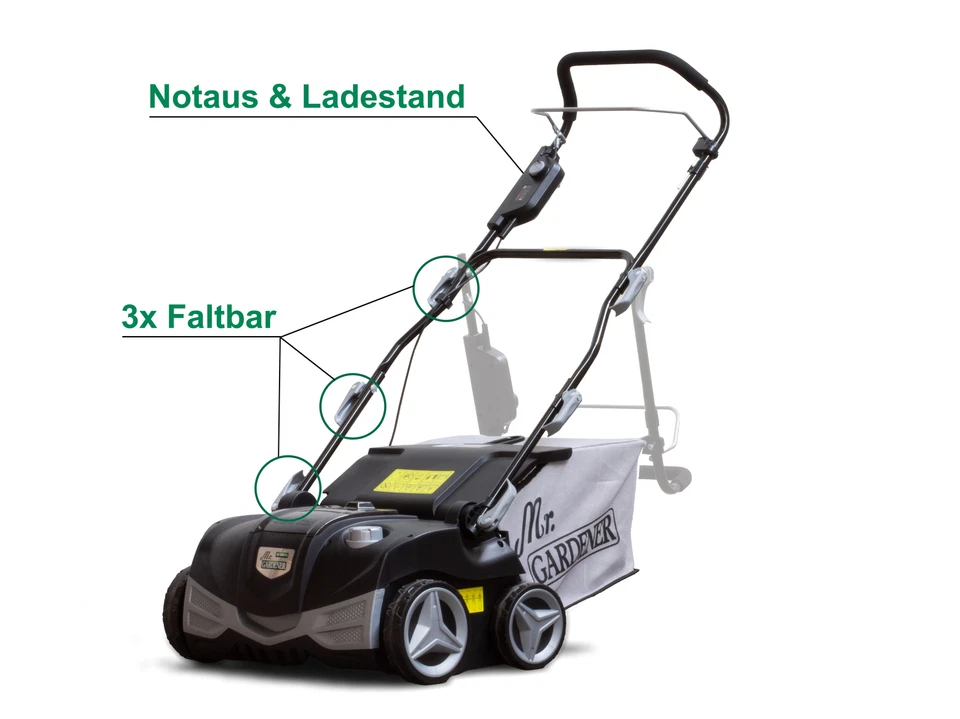 Mr. Gardener 40V Akku Vertikutierer Rasenlüfter 38cm AVL 4038-2 Li - Bild 4 von 4